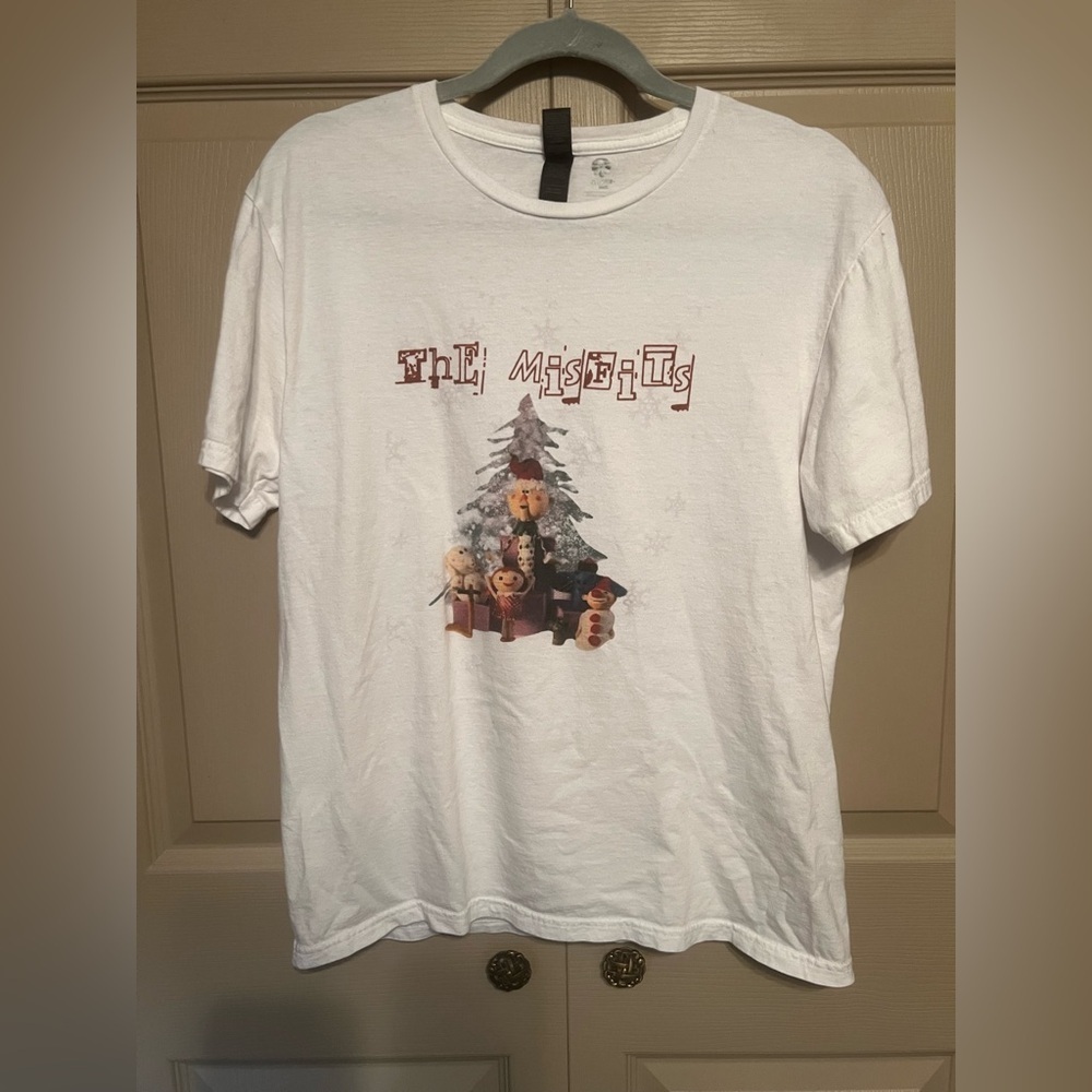 Gildan White Short Sleeve Tee with Misfits Graphic